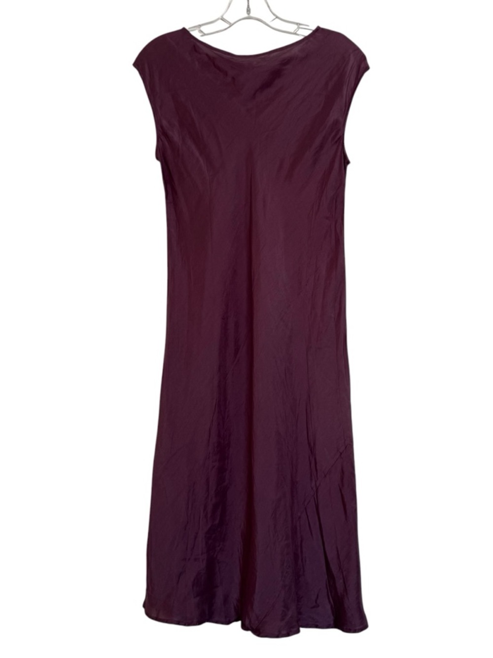 Sula 100% Silk Purple Midi Sheath Slip Dress Lightweight Elegant Feminine Sz M